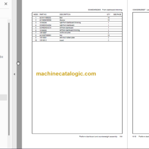 SANY SW953K1 PARTS MANUAL