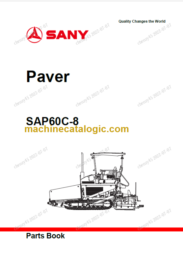 SANY SAP60C-8 PARTS BOOK