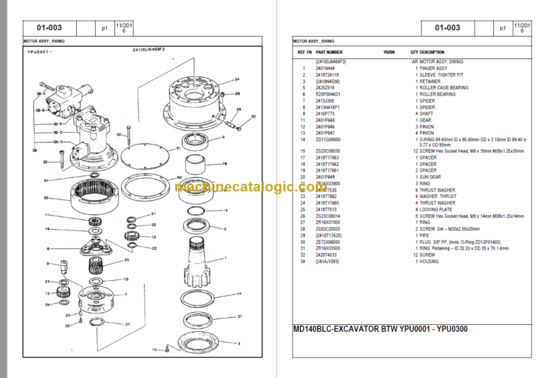 KOBELCO MD140BLC PARTS MANUAL