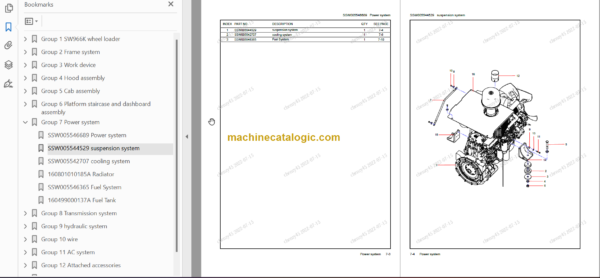 SANY SW966 PARTS BOOK