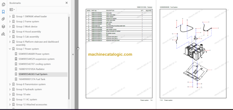 SANY SW966 PARTS BOOK