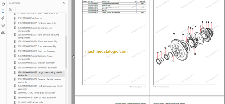 SANY SW936 PARTS MANUAL