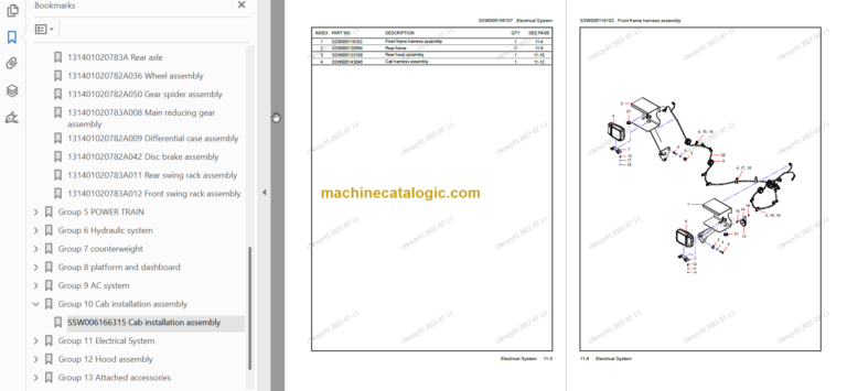 SANY SW936 PARTS MANUAL