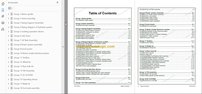 SANY STG170C-8 PARTS BOOK