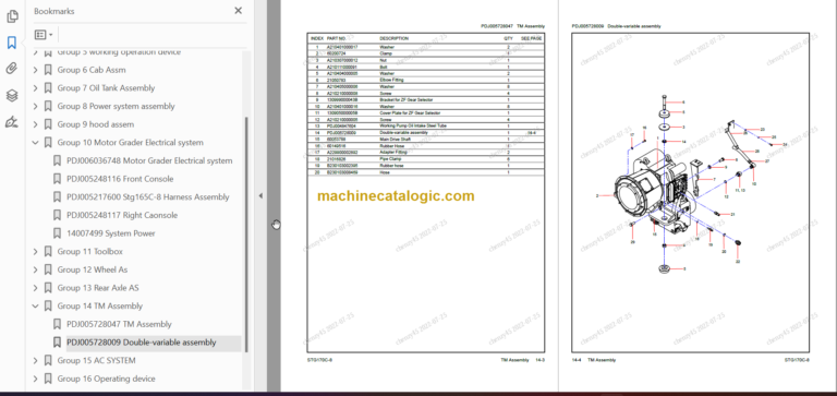 SANY STG170C-8 PARTS BOOK