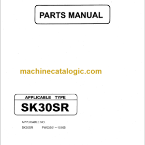 KOBELCO SK30SR PARTS MANUAL PW03501-10105