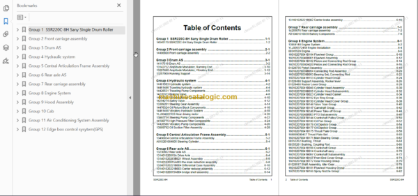 SANY SSR220C-8H PARTS BOOK