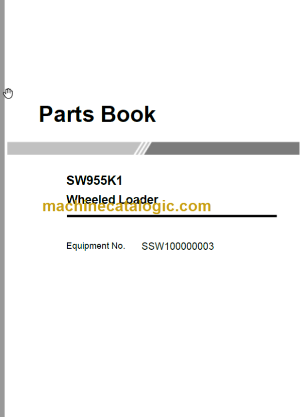 SANY SW955K1 Parts Book