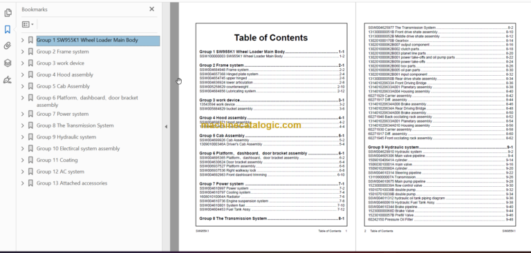 SANY SW955K1 Parts Book