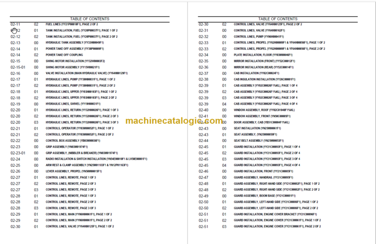 KOBELCO 140SR ACERA TIER3 PARTS CATALOG