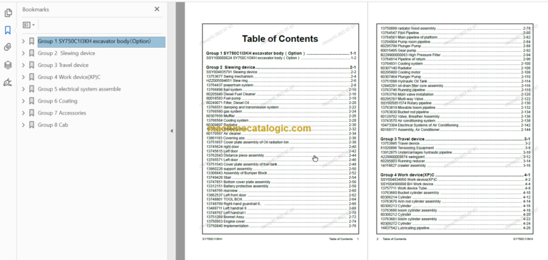 SANY SY750 Parts Book