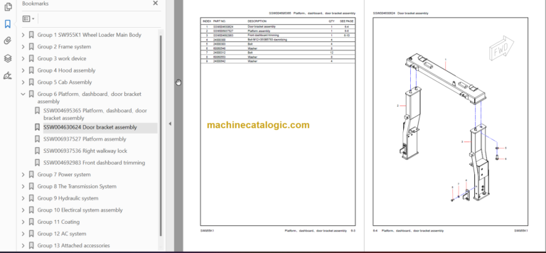 SANY SW955K1 Parts Book130
