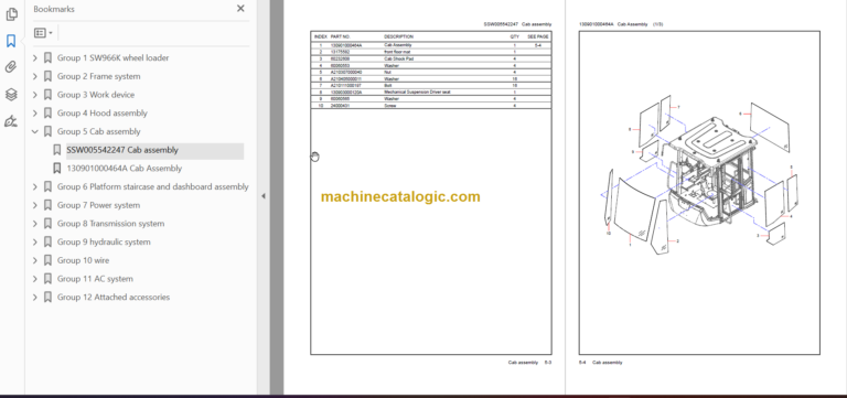 SANY SW966K PARTS MANUAL