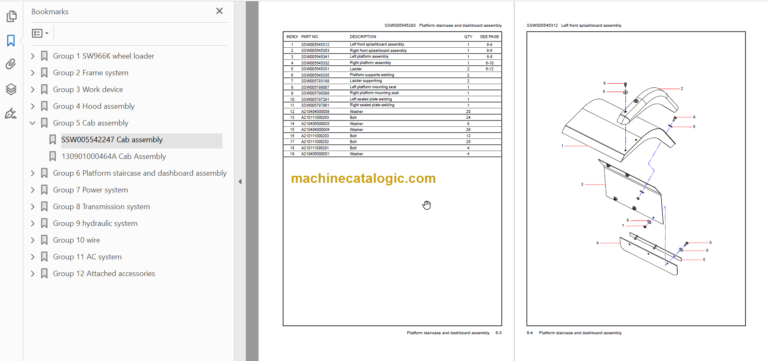 SANY SW966K PARTS MANUAL