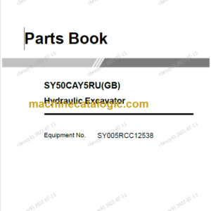 SANY SY50C Parts Book