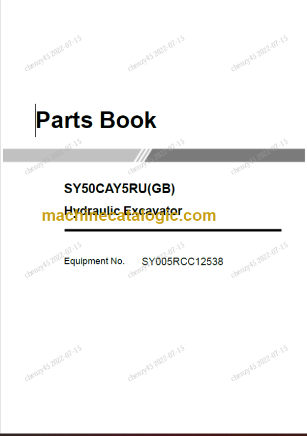 SANY SY50C Parts Book
