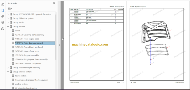 SANY SY50C Parts Book