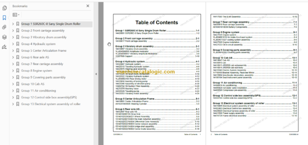 SANY SSR260C-8 PARTS BOOK
