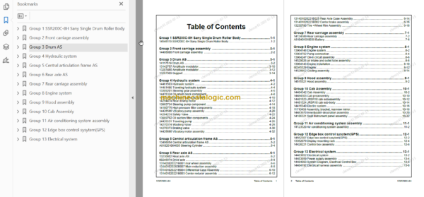 SANY SSR200C-8H PARTS BOOK