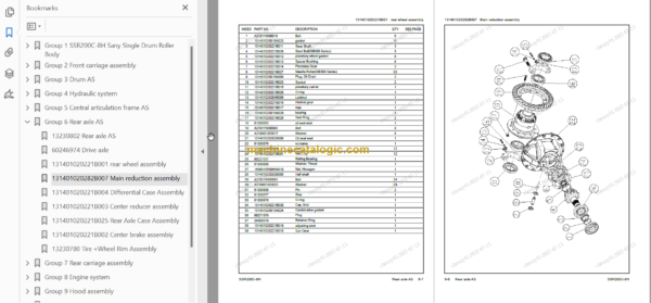 SANY SSR200C-8H PARTS BOOK