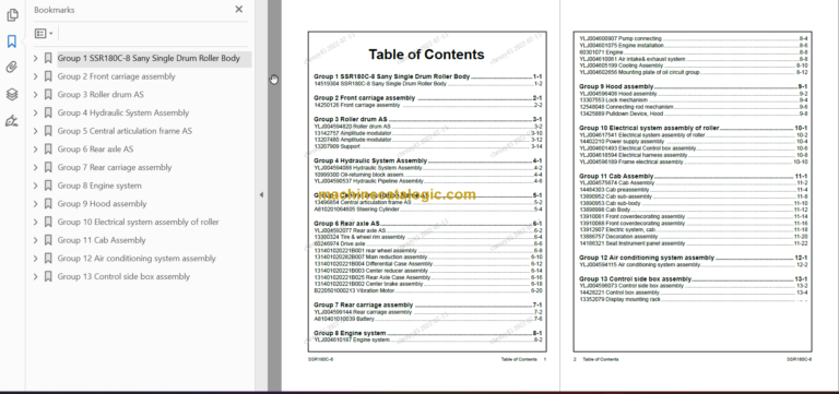 SANY SSR180C-8 PARTS BOOK