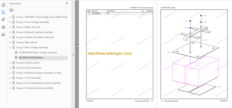 SANY SSR180C-8 PARTS BOOK