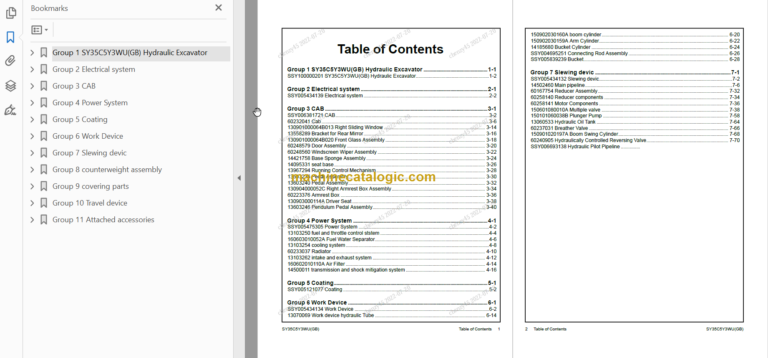 SANY SY35U Parts Book