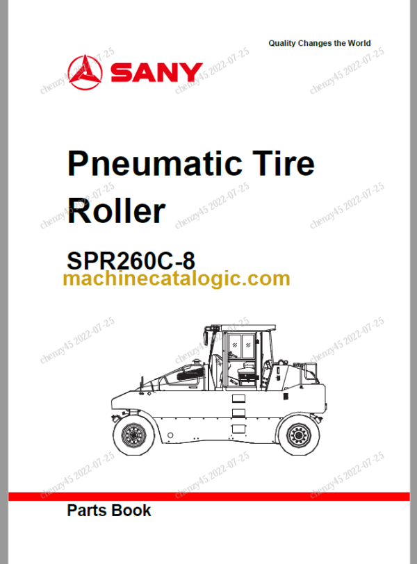 SANY SPR260C-8 PARTS BOOK