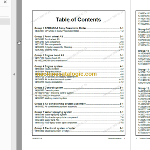SANY SPR260C-8 PARTS BOOK