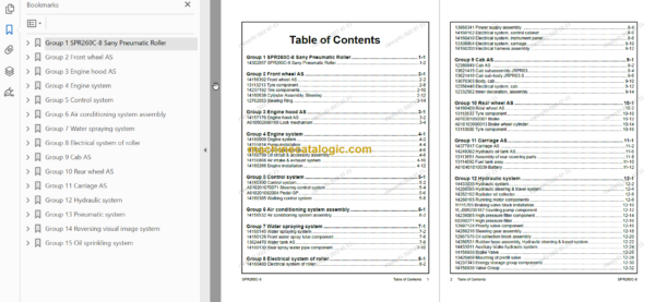 SANY SPR260C-8 PARTS BOOK