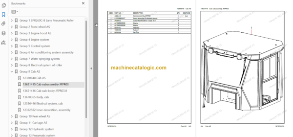 SANY SPR260C-8 PARTS BOOK