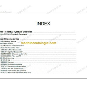 SANY SY55C9 PARTS MANUAL