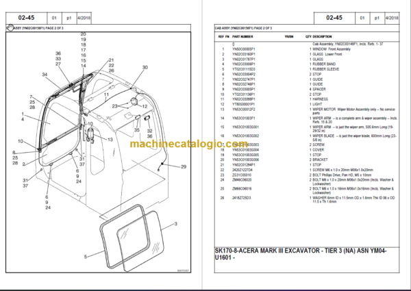 KOBELCO SK170-8-ACERA MARK 8 PARTS CATALOG