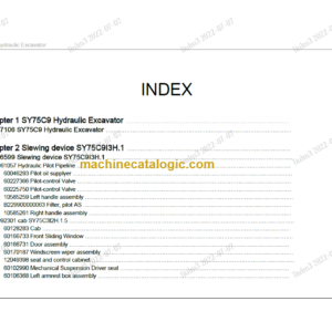 SANY SY75C PARTS MANUAL