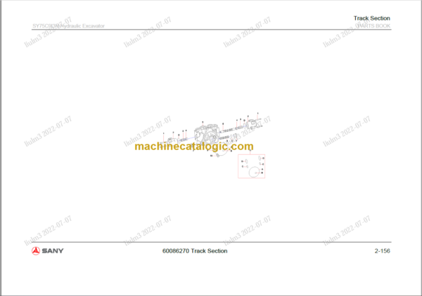 SANY SY75C PARTS MANUAL