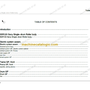 SANY SSR120 PARTS BOOK