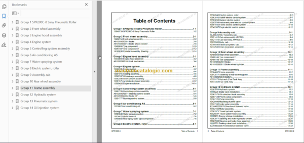 SANY SPR160C-8 PARTS BOOK