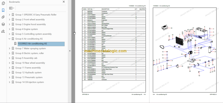 SANY SPR160C-8 PARTS BOOK