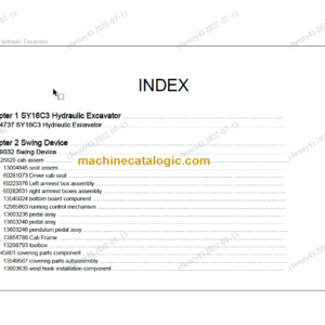 SANY SY16C3 PARTS MANUAL