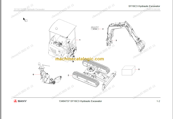 SANY SY16C3 PARTS MANUAL