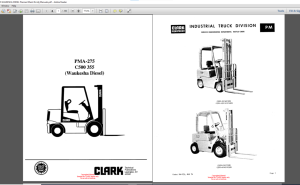CLARK PDF MANUAL SET PMA-SM-OH (USA)