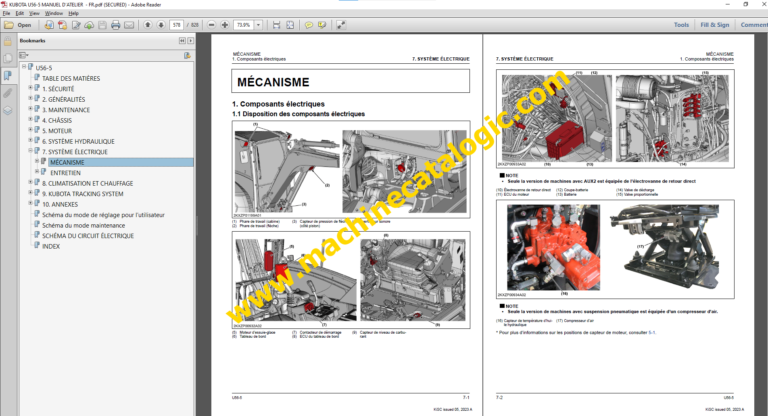 Kubota U56-5 Manuel D’atelier