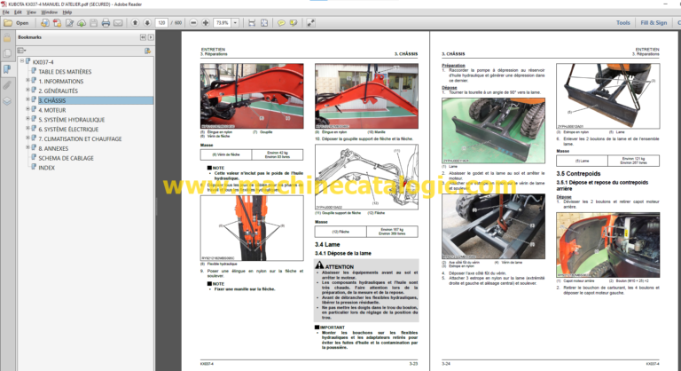 Kubota KX037-4 Manuel D’atelier WORKSHOP