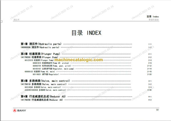 SANY 挖掘机-SY215-液压件零部件图册-中文