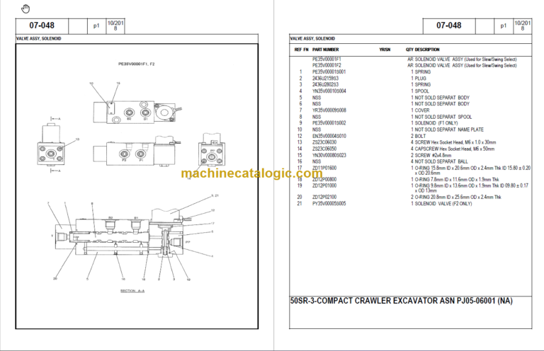 KOBELCO 50SR-3 PARTS CATALOG
