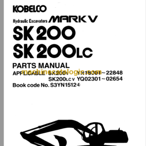 KOBELCO SK200 SK200LC PARTS MANUAL