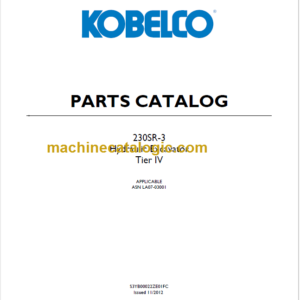 KOBELCO 230SR-3 Tier IV PARTS CATALOG FR