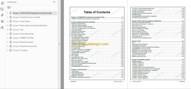 SANY SY365 PARTS BOOK