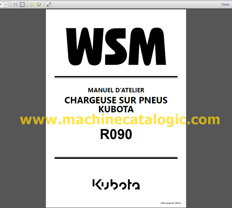 Kubota R090 Manuel D’atelier Workshop Manual
