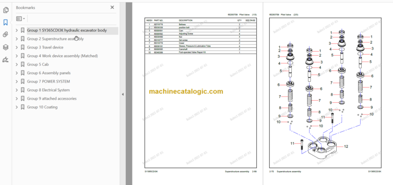 SANY SY365 PARTS BOOK30